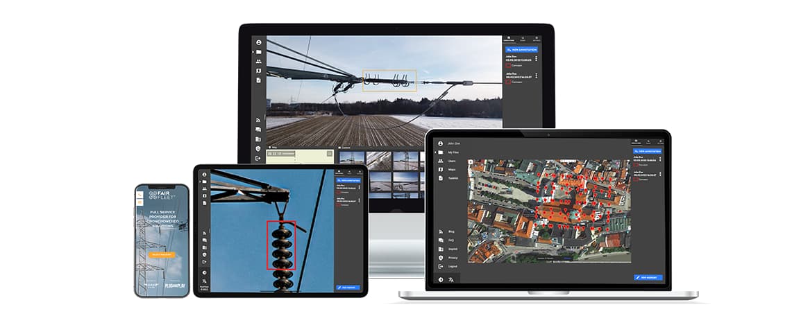 FairFleet Plattform auf iPhone, iPad, MacBook und iMac dargestellt
