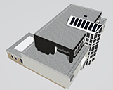 Ein Gebäude aus Köln als 3D-Modell von schräg oben